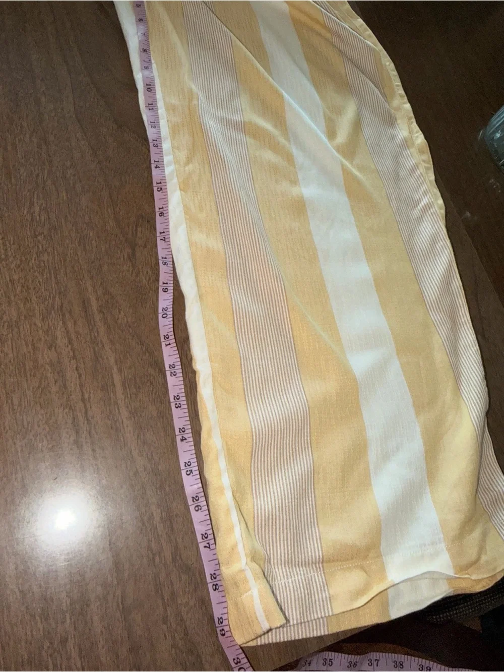 Men's Standard Cloth Yellow & White Striped Linen Blend Beach Pants L NWT *Firm*